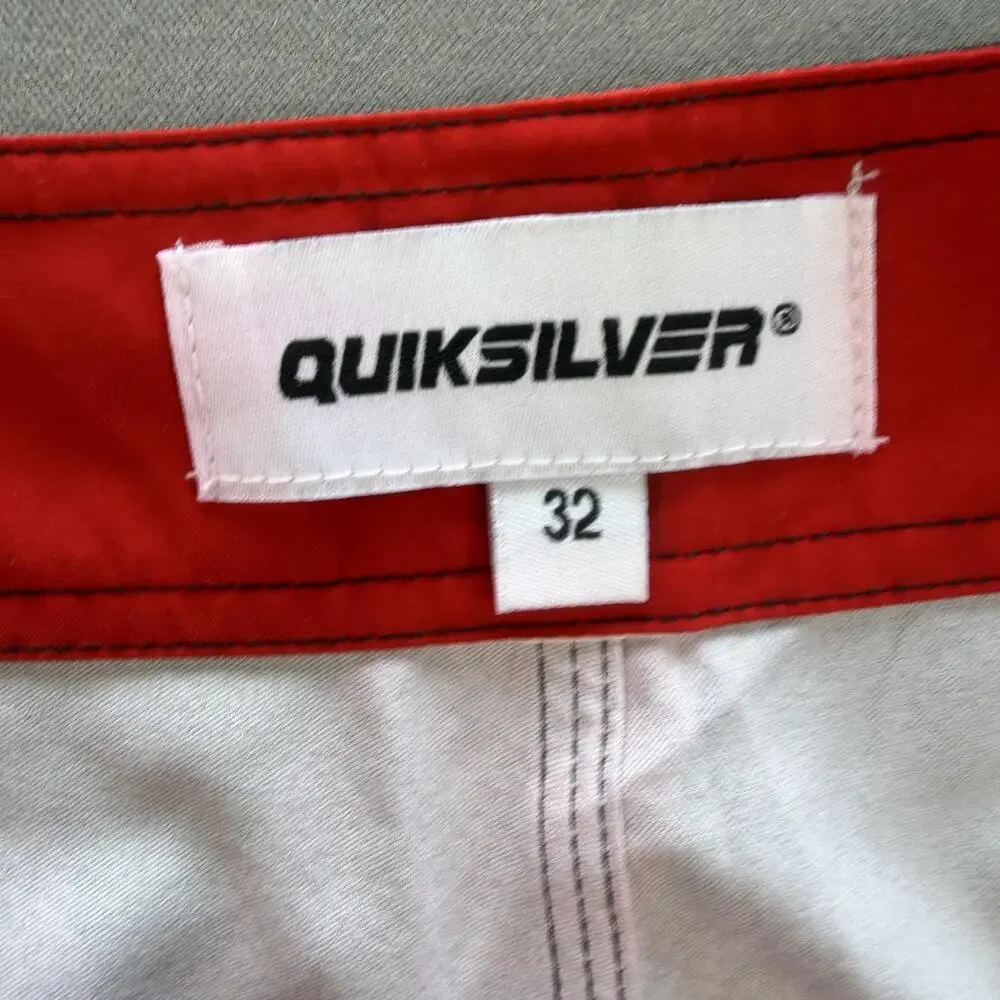 Quiksilver Shorts Mens 32 Multicolor Geometric Board Shorts Swim Trunks Pocket